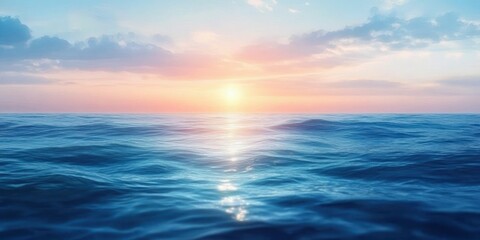 Fototapeta premium Sunrise Ocean View Soft Pastel Colors Impressionist Landscape