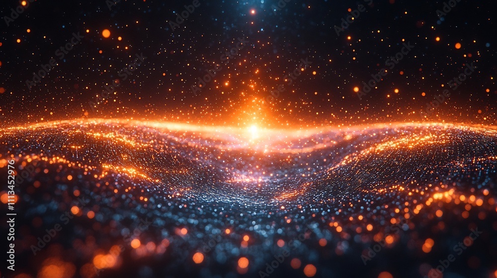 Wall mural dazzling quantum network visualization depicting ultrafast data flow and interconnectivity