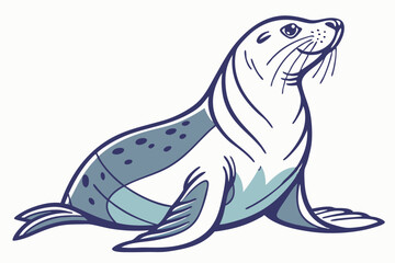 Seal icon silhouette color E.eps