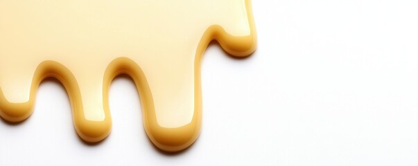 Creamy White Chocolate Stream Dripping on Smooth Surface
