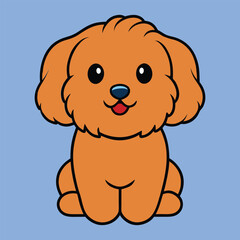 Fototapeta premium Cute Baby Zuchon Dog Sitting Clipart Illustration 