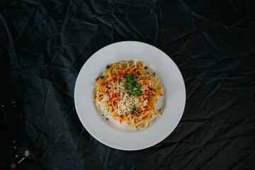 spaghetti with shrimp