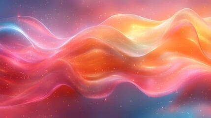 A modern abstract background featuring dynamic holographic streaks in unique colors like peach and chartreuse