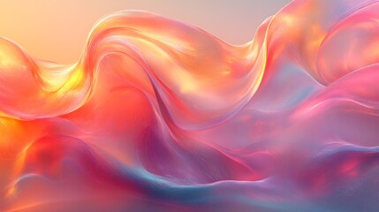 A modern abstract background featuring dynamic holographic streaks in unique colors like peach and chartreuse