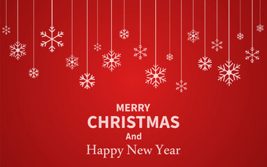 Christmas greetings vector background design Merry Christmas greeting text on red background