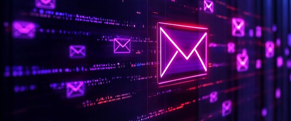 Fototapeta premium Digital email communication network.