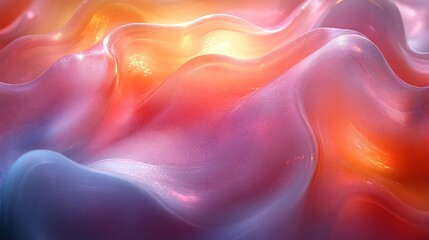 Obraz premium A vibrant holographic composition with layered streaks in bold alternative colors forming dynamic arcs