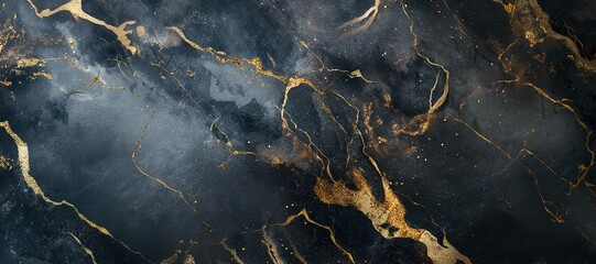 Fototapeta premium gold black marble texture waves background 4