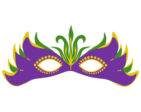 recommend clip art: Mardi Gras purple mask, carnival attribute to the festival or holiday theater performance