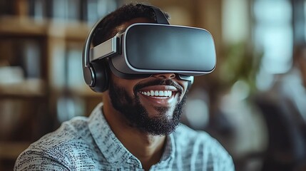 Corporate Professionals Engaged in Virtual Reality Training Session in Modern Office