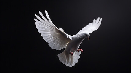 White Dove in Flight
