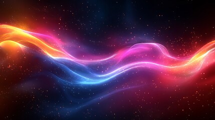 A futuristic abstract visual of flowing holographic light streaks in unique hues layered with glowing highlights