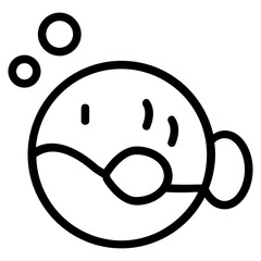 Puffer Fish Line Icon