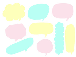 手描きあしらいセット　ふきだし　パステル