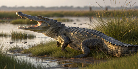 Obraz premium Alligator Side View