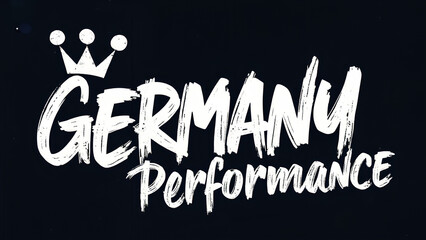 A stylized graffiti logo featuring the words "Germany Performance" in bold cursive script with a relaxed handwritten feel where the letters are spaced out and not cramped together