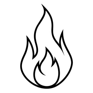 recommend clip art: Fire flame line icon
