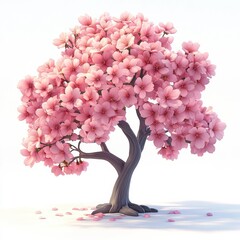 Cherry Blossom Dream: A stylized 3D rendering of a breathtaking cherry blossom tree in full bloom, showcasing delicate pink flowers and a textured trunk.