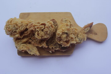  fried chicken on white background