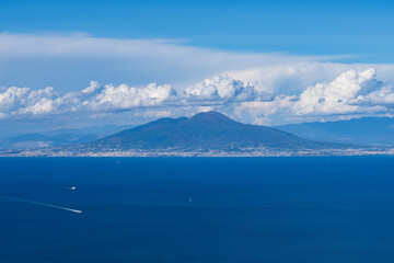 Mount Vesuvius volcano in summer day Naples, Italy.