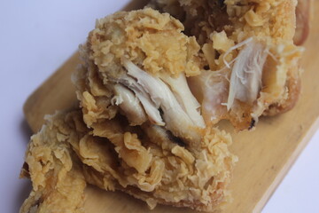  fried chicken on white background