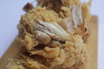  fried chicken on white background