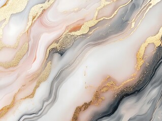 Fototapeta premium Abstract blue and gold fluid art design featuring flowing lines and shimmering accents creating a luxurious and elegant artistic composition for modern decor.
