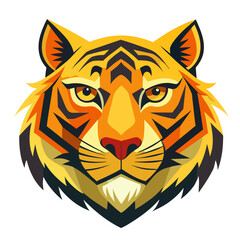 Tiger head, geometric, colorful