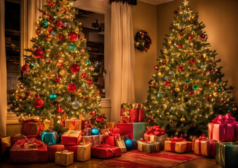 christmas tree and gifts