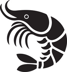 Unique shrimp/prawn silhouette ideal for logo and branding designs.