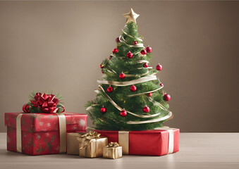 christmas tree with gift boxes