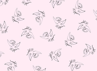 Fototapeta premium bird design textile pattern_pink