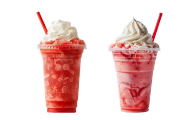 Strawberry smoothie isolated on white background
