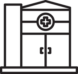 Hospital Line Icon