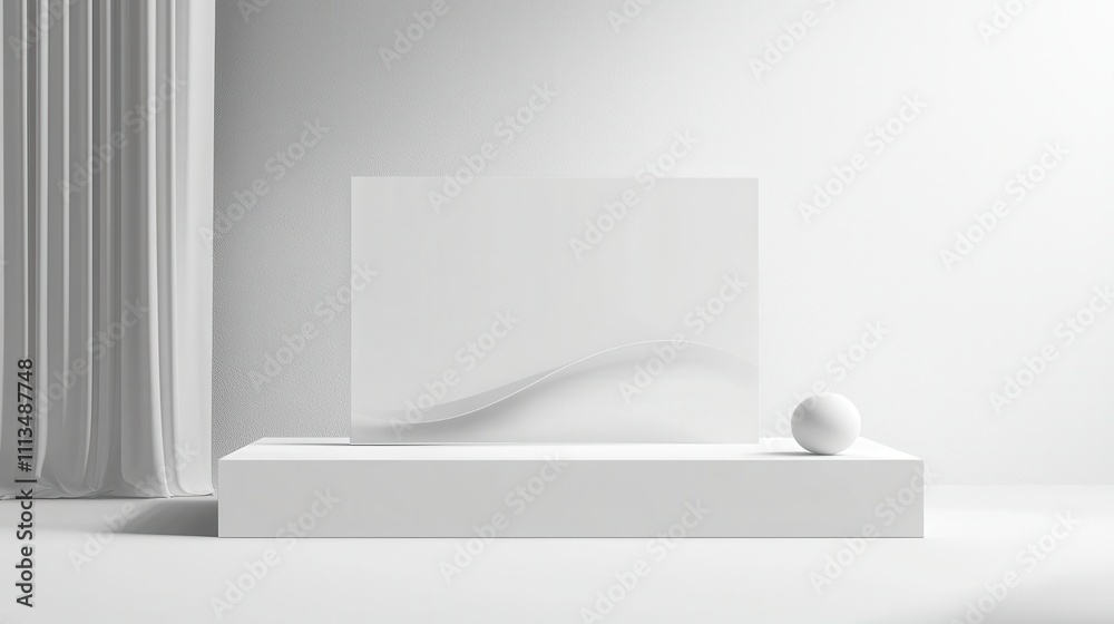 Poster minimalistic showcase for modern advertising prototype with smooth design elements