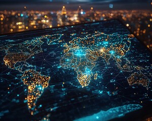 Global Virtual Workspace with Real Time Data Visualization on Map