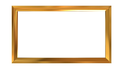 3D golden photo frame high-quality render