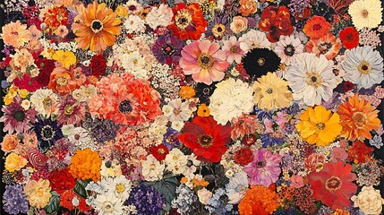 A Vibrant Collection Of Colorful Blossoms In Full Bloom