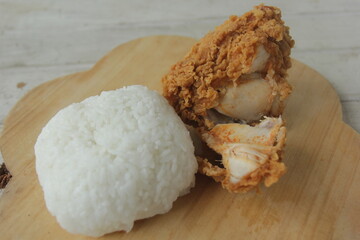 rice with fried chicken