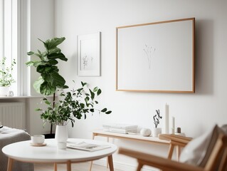 Fototapeta premium Minimalist urban apartment design with clean furniture cozy atmosphere modern interior inviting environment aesthetic viewpoint