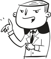 Business Cartoon Man Explaining Idea Vector Design