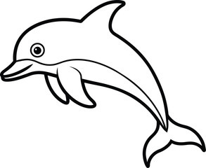 Jumping Dolphin Minimalist Vector Design