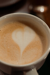 Cafe Latte with Heart-Shaped Latte Art