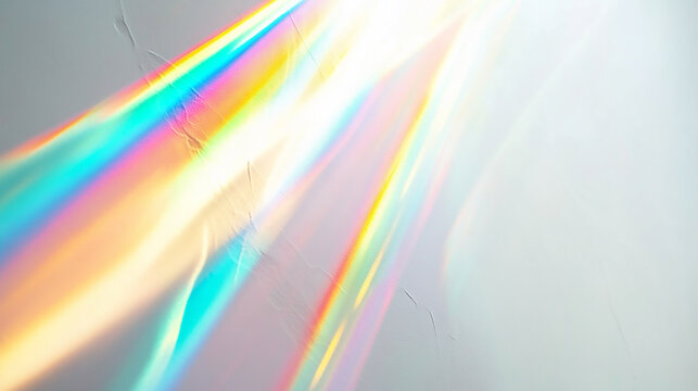  Blurred rainbow light. Dispersion. Decomposition of light into spectral colors. Vibrant Rainbow Pattern with Colorful Waves and Gradients
