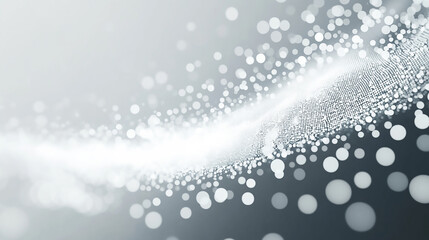 The Shimmering Silver Surface Winter snowy silver holiday background. Sparkling snow sparkles and bokeh, copy space. New Year 
