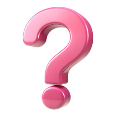 Fototapeta premium pink question mark on white background .