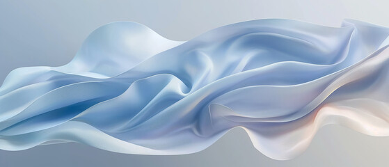 Fototapeta premium Flowing blue fabric creates an elegant abstract background.