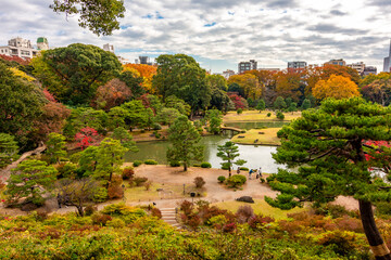 Rikugien garden in autumn, Tokyo, Japan