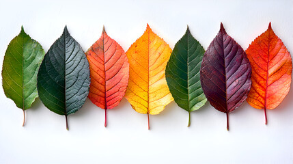 Vibrant Autumn Leaves Collection Natural Botanical Art Wallpaper Background