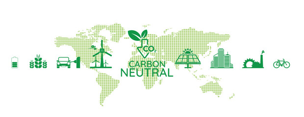 reducing CO2 emissions to stop climate change. green energy background	